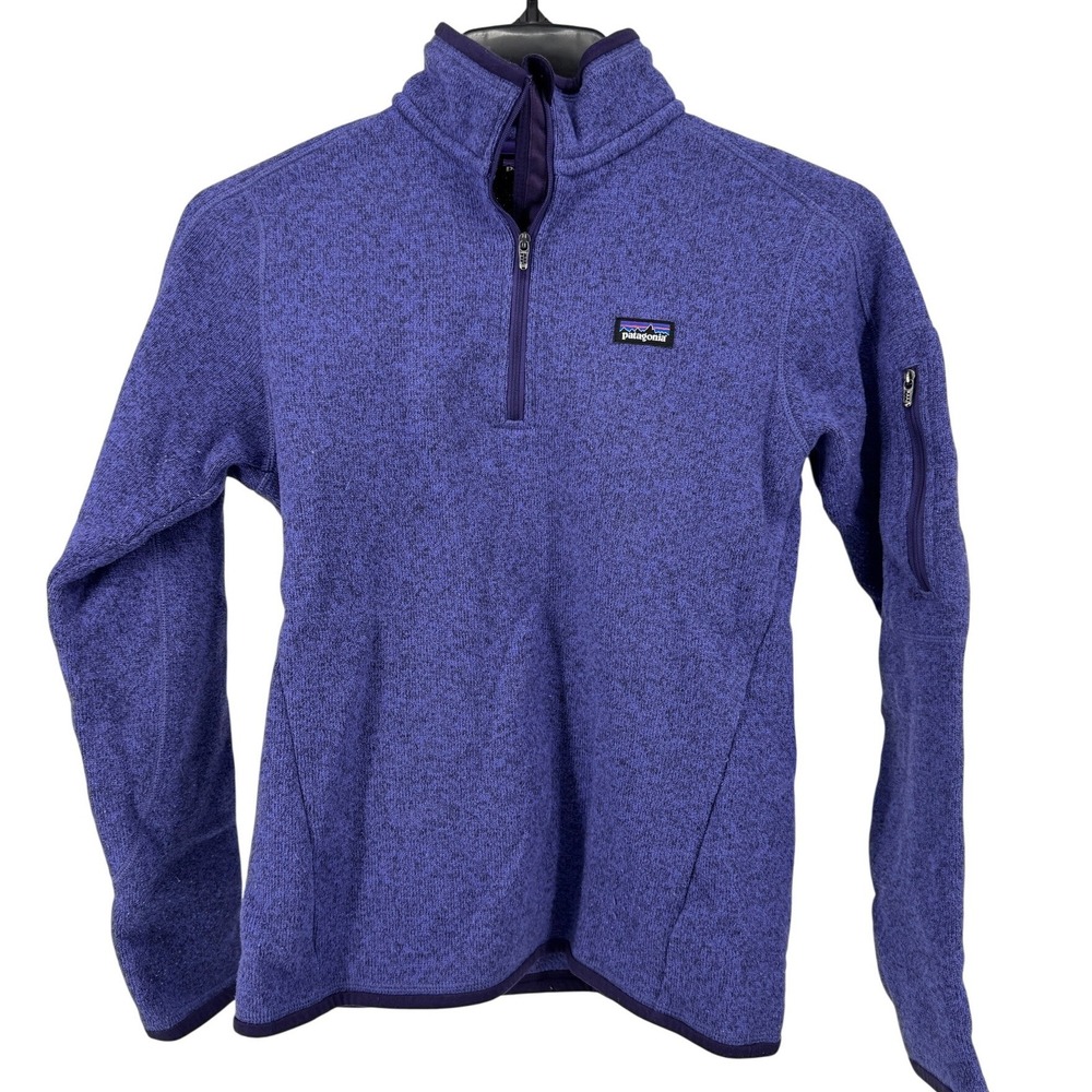 Patagonia Better Sweater Womens Small Purple Speckled 1/4 Zip‎ Pullover Jacket